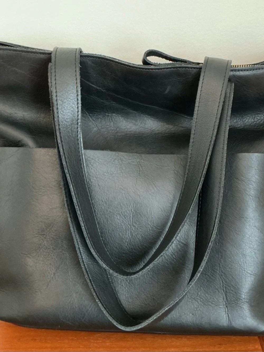 Duluth Trading Black Classic Double-Handled Lifetime Leather Tote - Picture 6 of 6